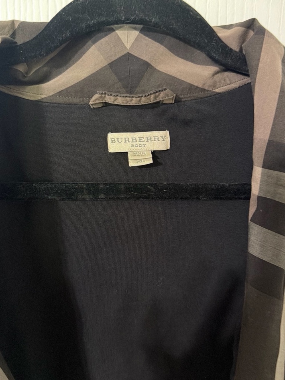 Burberry Men's Plaid Trench Coat - Black & Brown - Picture 2 of 6